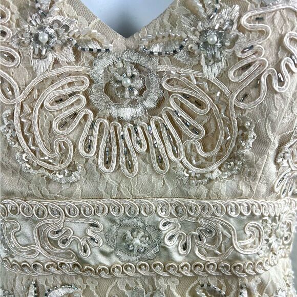 Sue Wong Antique Campaign Beaded Cocktail Dress - Picture 6 of 9